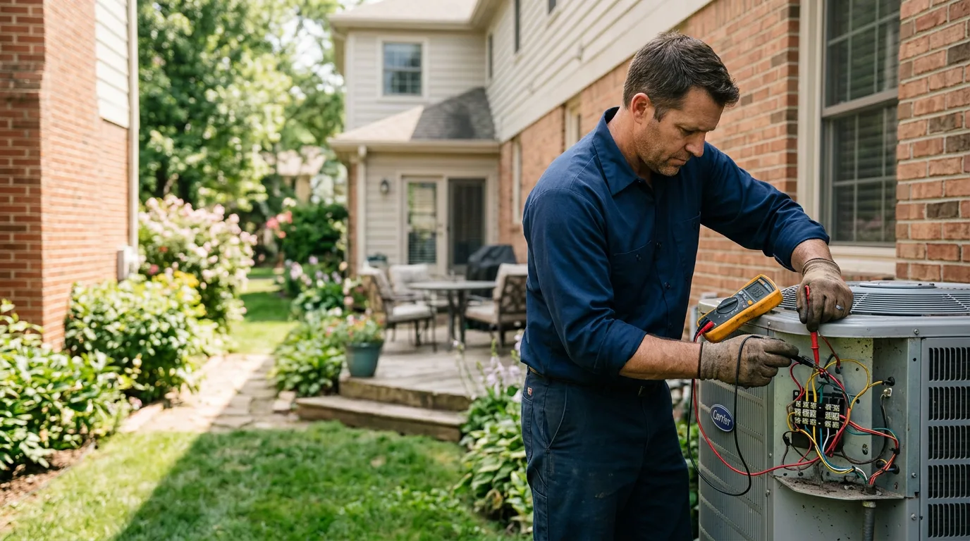 HVAC technician working near Arrowsmith, IL